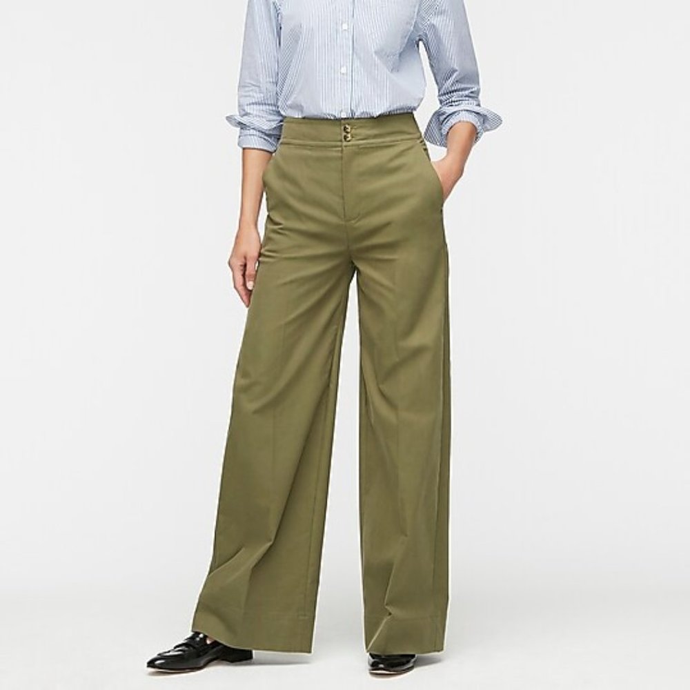 NWT Jcrew Frankie pant in stretch twill Olive 2